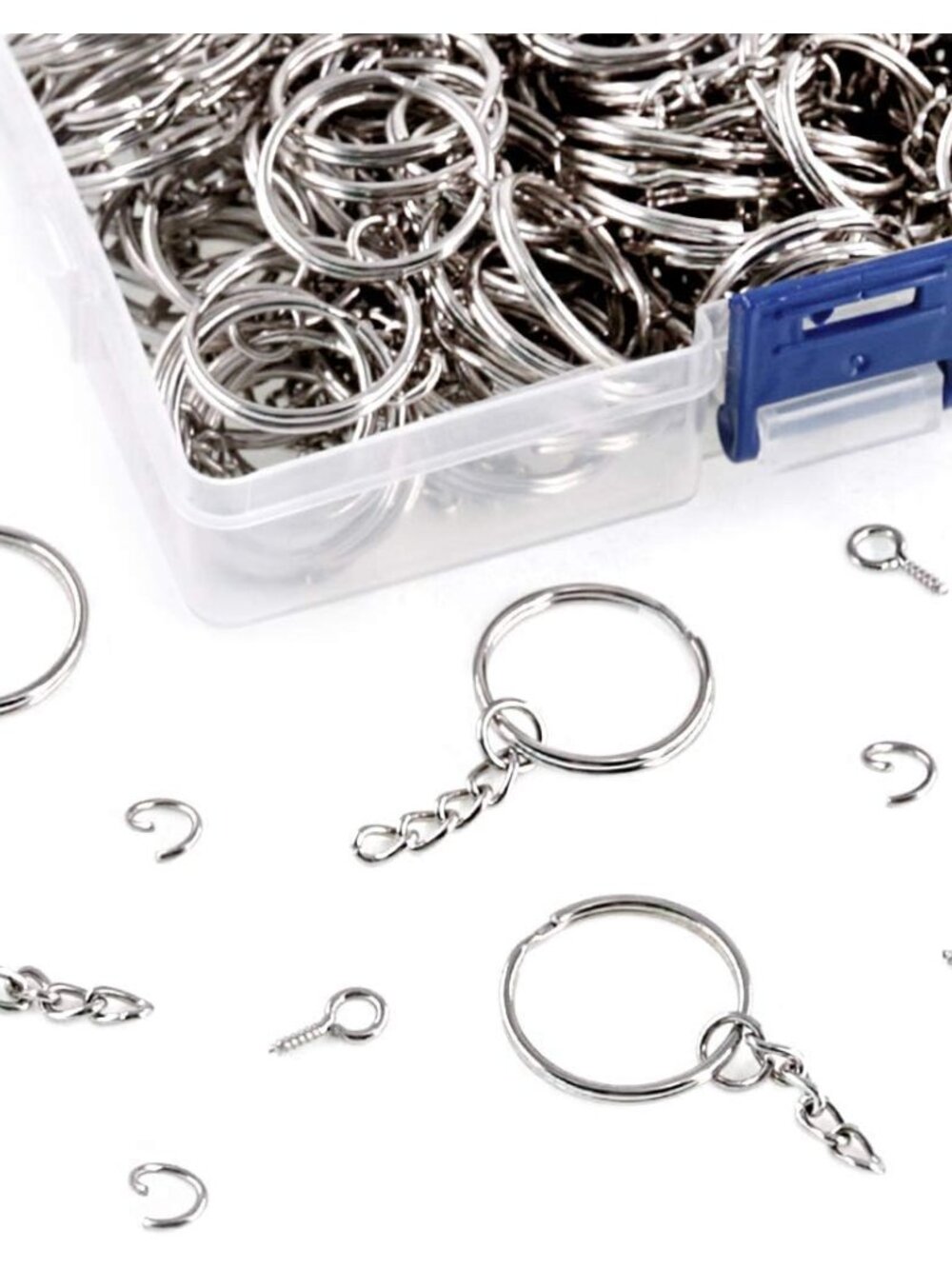 450Pcs 1" 25mm Sliver Key Chain Rings Kit, Including 150Pcs Keychain Rings with - Picture 7 of 7